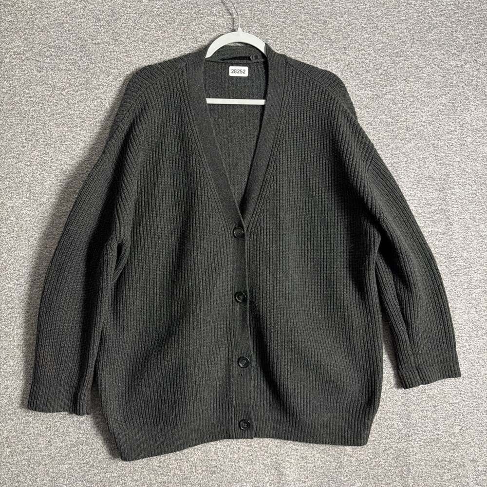 Jenni Kayne Women's Size Small Gray Cashmere Cacoon Cardigan V-Neck Sweater
